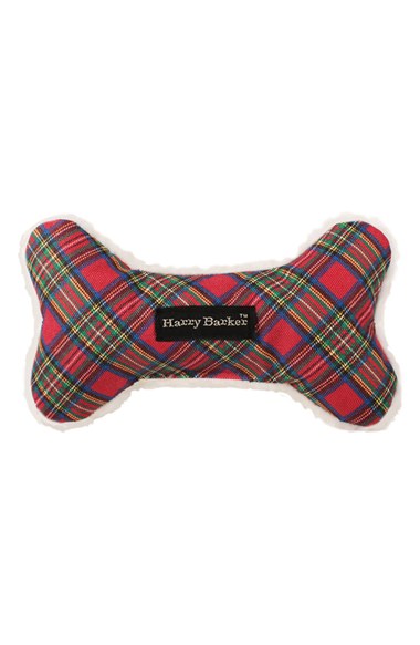 Harry Barker Plaid Bone Dog Toy