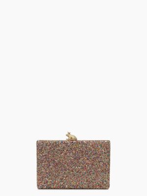 kate spade i kissed a frog multi glitter clutch