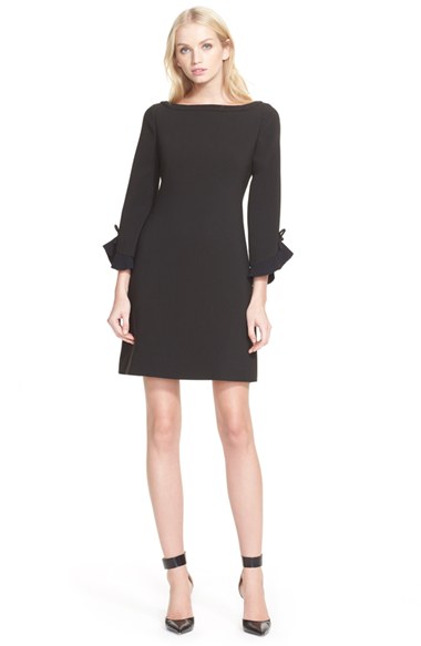 kate spade new york kate spade new york ruffle sleeve shift dress in black. 