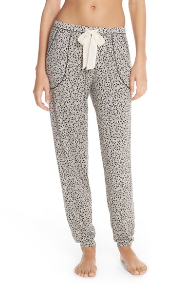 kensie 'Yours' Print Jersey Lounge Pants in Grey Ditsy