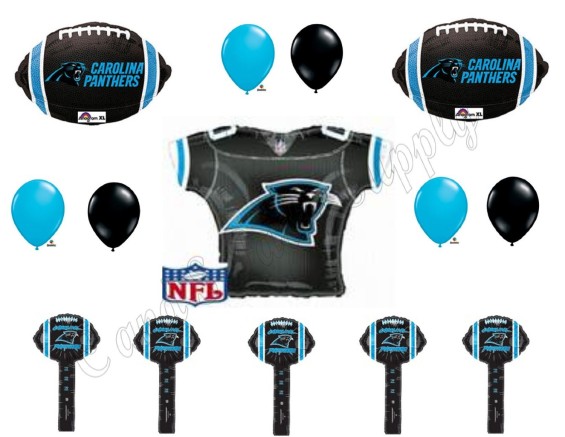 STiLL TIME!! 2016 CAROLINA PANTHERS Football SUPER BOWL Party balloons Decorations