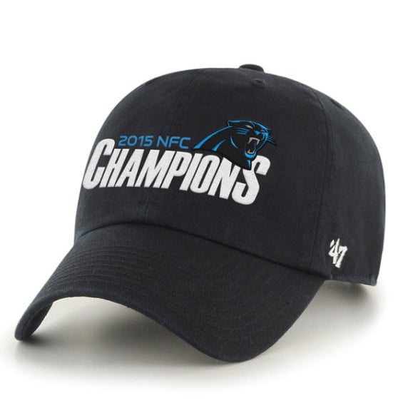 '47 CAROLINA PANTHERS BLACK 2015 NFC CONFERENCE CHAMPIONS CLEAN UP ADJUSTABLE HAT