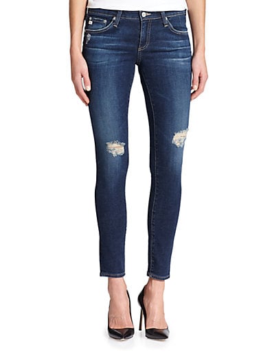AG Distressed Legging Ankle Jeans in 4 Year Fog. Saks Fifth Avenue