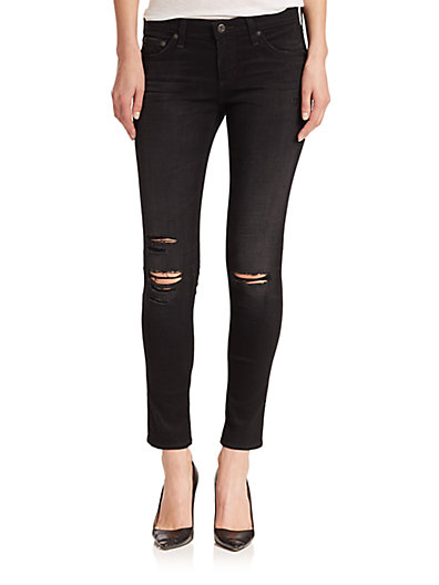 AG Distressed Legging Ankle Jeans in 4 Years Twilight Shredded. Saks Fifth Avenue