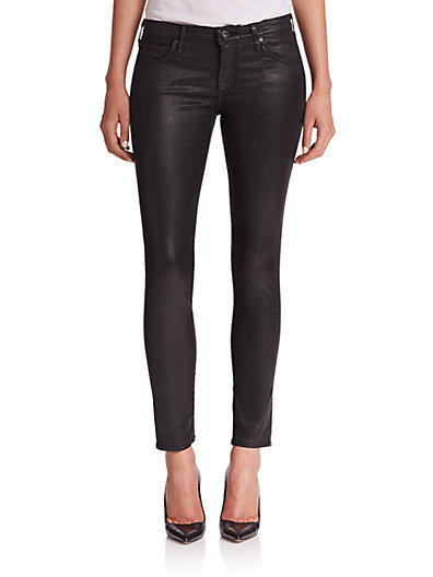 AG The Leatherette Legging Ankle Jeans in Leatherette Super Black. Saks Fifth Avenue