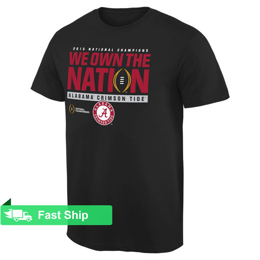 ALABAMA CRIMSON TIDE BLACK COLLEGE FOOTBALL PLAYOFF 2015 NATIONAL CHAMPIONS WE OWN THE NATION T-SHIRT