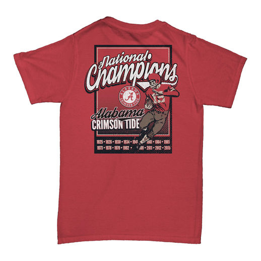ALABAMA CRIMSON TIDE CRIMSON COLLEGE FOOTBALL PLAYOFF 2015 NATIONAL CHAMPIONS COMFORT COLORS T-SHIRT