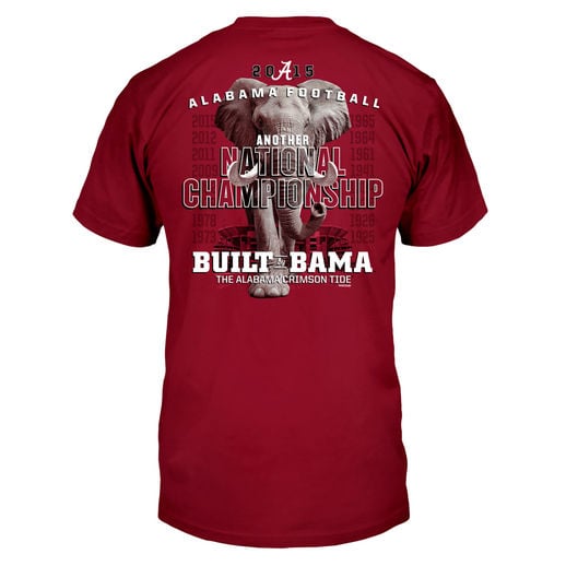 ALABAMA CRIMSON TIDE CRIMSON COLLEGE FOOTBALL PLAYOFF 2015 NATIONAL CHAMPIONS ELEPHANT T-SHIRT