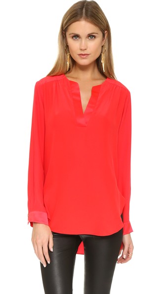 Amanda Uprichard Highliner Blouse in Candy Apple