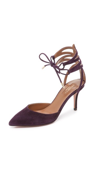 Aquazzura Amanda d'Orsay Pumps in Dark Orchid