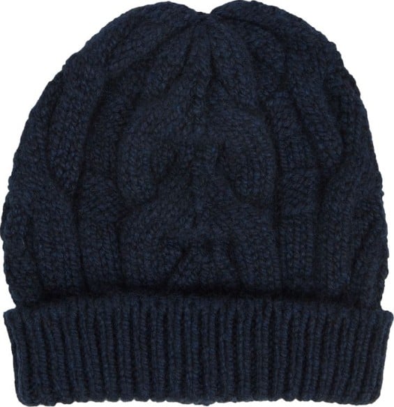 Barneys New York Cable-Knit Beanie-Blue