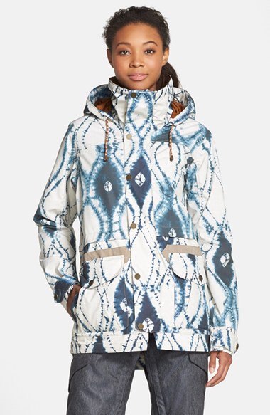 Burton 'Fremont' Tie-Dye Waterproof Jacket in Indigo Batik