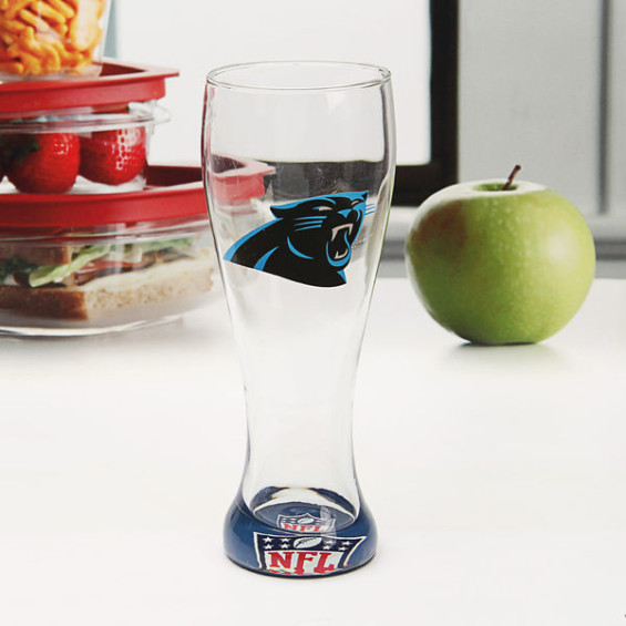CAROLINA PANTHERS 23OZ. PILSNER CLEAR BOTTOM CUP WITH DECAL