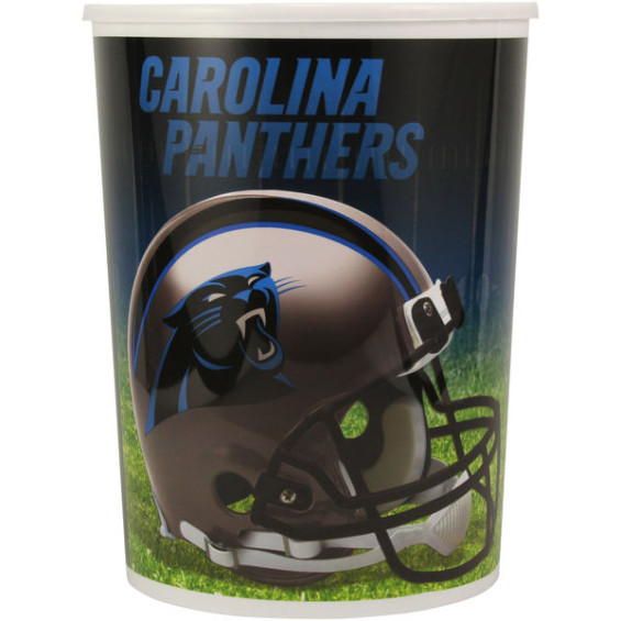 CAROLINA PANTHERS PLASTIC FOOTBALL WASTEBASKET