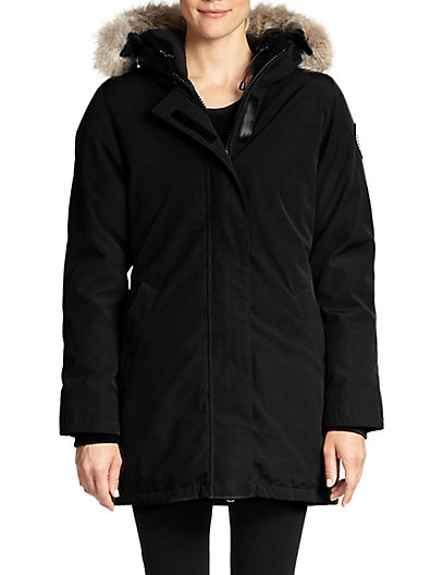 Canada Goose Fur-Trimmed Down-Filled Victoria Parka in Black. Saks Fifth Avenue