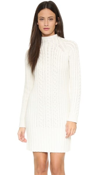 Club Monaco Simonya Cable Knit Dress in White