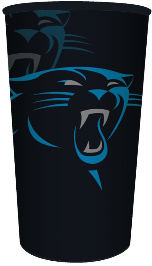 Creative Converting NFL 20 Count Plastic Souvenir Cups, Carolina Panthers, 22 oz, Silver