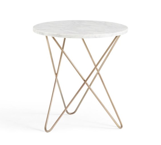 Pottery Barn DARCY MARBLE-TOP ACCENT SIDE TABLE
