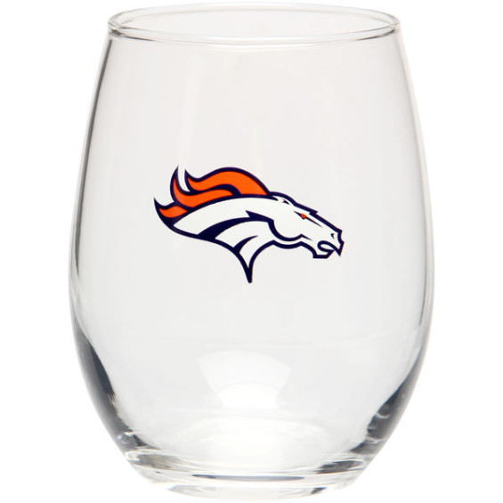 DENVER BRONCOS 16OZ. STEMLESS WINE GLASS