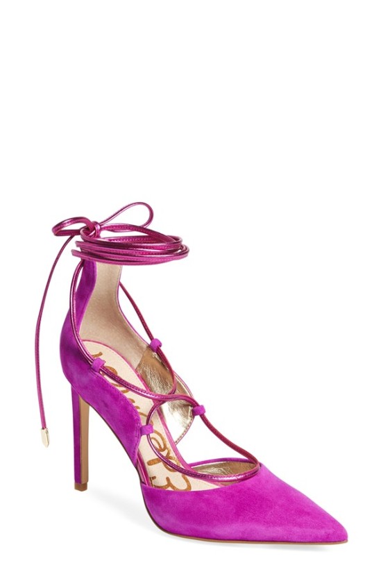 'Dayna' Lace Up Pump (Women) in Pop Fuchsia