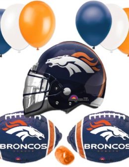 Denver Broncos Football Helmet Balloon Super Bowl Party Pack - 10pcs Denver Broncos Super Bowl 50 Party