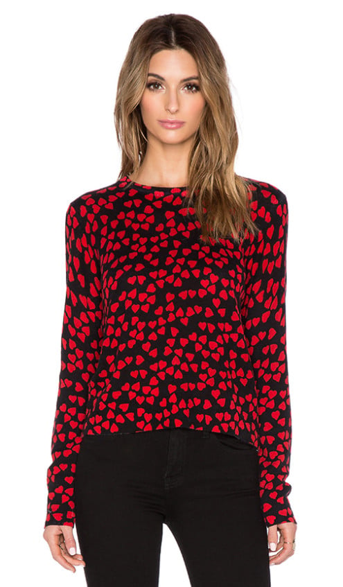 ENDLESS HEART SHIRELY CREW NECK SWEATER EQUIPMENT in Cherry Red and Black