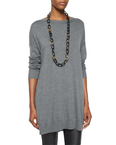 Eileen Fisher Merino Jersey Icon Tunic in Ash 