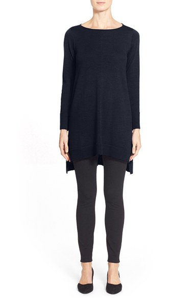 Eileen Fisher Merino Jersey Tunic (Regular & Petite) in Midnight Blue