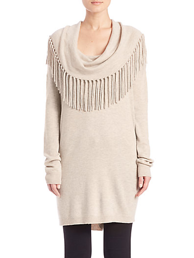 Ella Moss Alice Fringe Tunic in Oatmeal