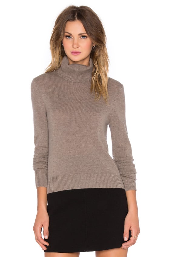 Equipment Atticus Cashmere Classics Turtleneck Sweater in Heather Taupe