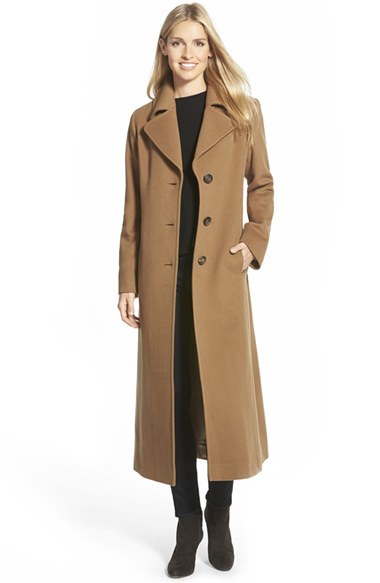 Fleurette Long Wool Notch Collar Coat in Vicuna