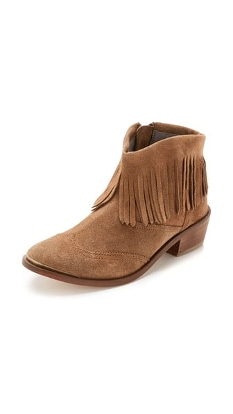 H by Hudson Tala Fringe Booties in Tan