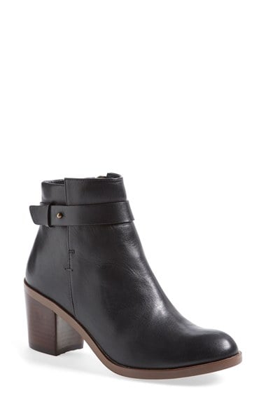 Halogen® 'Glenna' Leather Ankle Bootie (Women) in Black, Grey or Dark Brown