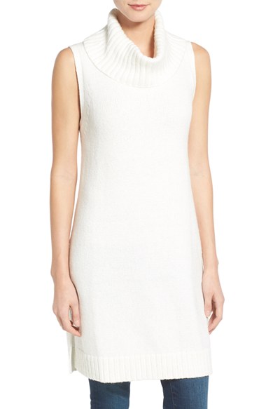 Halogen® Sleeveless Cowl Neck Tunic (Regular & Petite) in Ivory Cloud