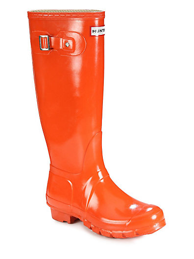 Hunter Gloss-Finish Original Rain Boots in Sunset. Saks Fifth Avenue