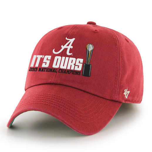 It's Ours '47 ALABAMA CRIMSON TIDE CRIMSON COLLEGE FOOTBALL PLAYOFF 2015 NATIONAL CHAMPIONS FRANCHISE FITTED HAT