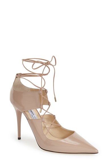 Jimmy Choo 'Hoops' Pump (Women) in Ballet Pink Leather