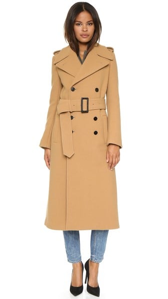 Joseph Townie Extra Long Trench Coat in Camel