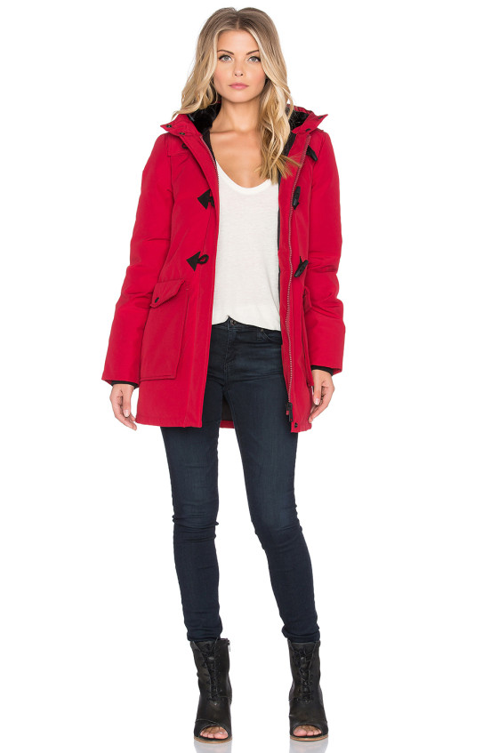 KELSEY LONG DOWN INSULATED DUFFLE JACKET By PENFIELD in Red