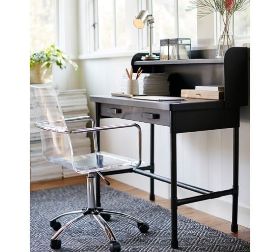 Pottery Barn KNOX METAL DESK WITH HUTCH