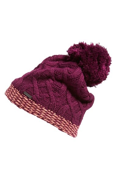 Lole Cable Knit Beanie in Dark Purple (Or Black)