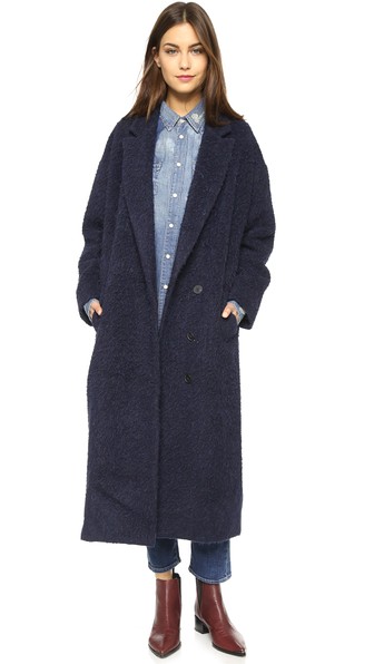 M.i.h Jeans Tomboy Overcoat in Navy Blue