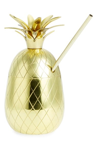 MASON SHAKER Pineapple Pint Tumbler in Brass