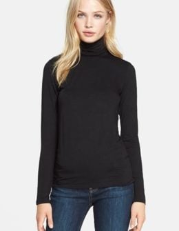 Majestic Fitted Turtleneck in Black