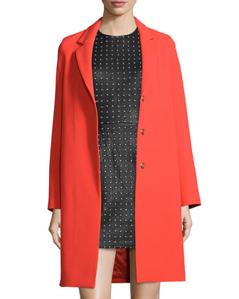 McQ Alexander McQueen Crepe Boyfriend Coat in Red