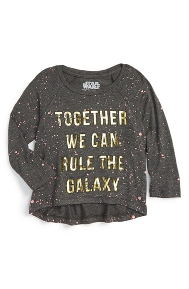 Mighty Fine 'Star Wars™ - Galaxy Splatter' Together We Can Rule The Galaxy Graphic Tee (Little Girls) in Heather Charcoal
