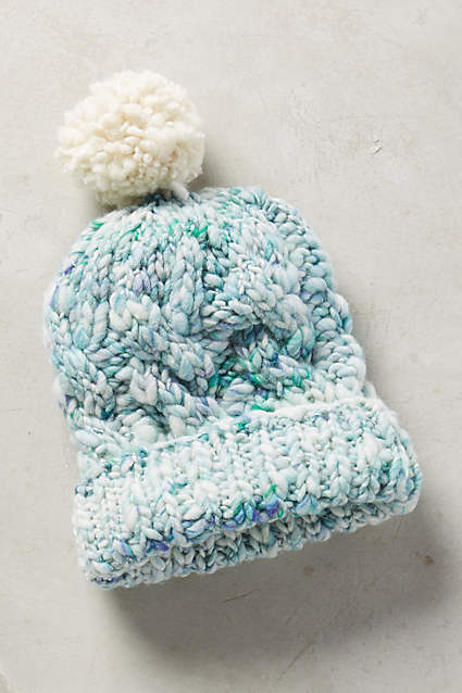 Norin Pom Beanie by Knit Collage in Blue