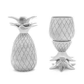 PINEAPPLE SHOT GLASSES SILVER - SET OF 2