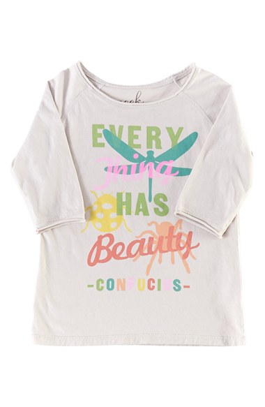 Peek 'Everything Has Beauty' Graphic Pima Cotton Tee (Toddler Girls, Little Girls & Big Girls) in Stone