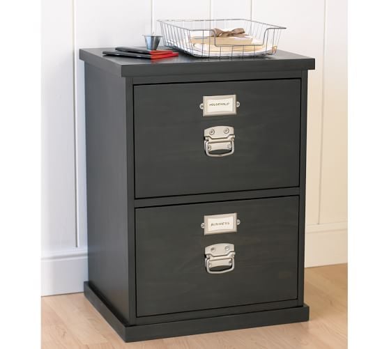 Pottery Barn BEDFORD 2-DRAWER FILE CABINET in Black or Espresso